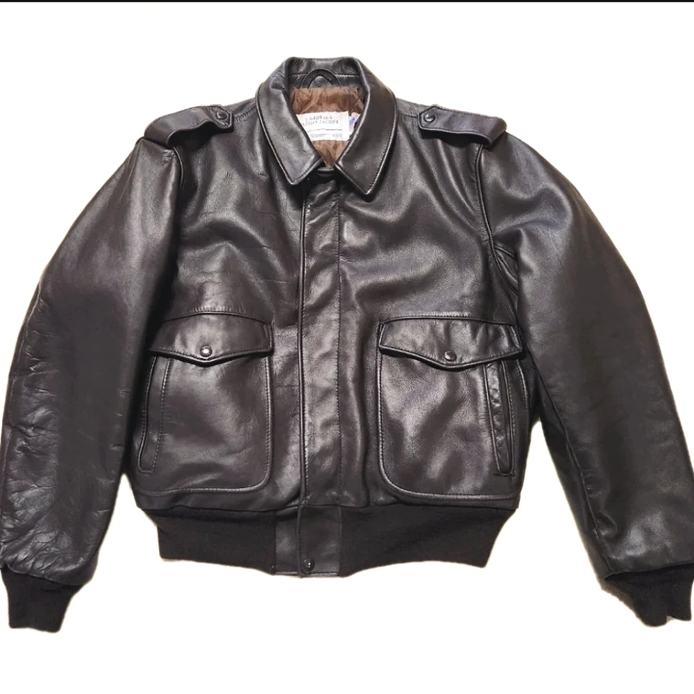 VTG Late ’70s Schott I.S. 674.M.S Heavyweight Leather Flight Jacket  Size 44 - Picture 2 of 16